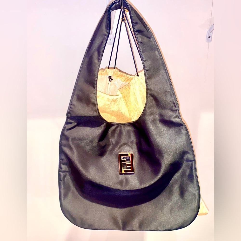 Fendi Nylon LG Hobo with Gold finish